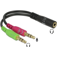 DeLOCK 65459 Audio-Kabel 0,012 m 3.5mm 4pin -> 2x 3.5mm Schwarz
