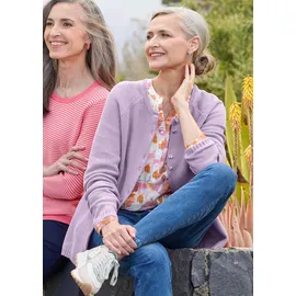 GOLDNER Strickjacke Cardigan aus Baumwolle lila 22