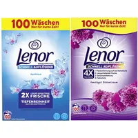 2tlg. | 2x6000g Lenor Blütentraum + Aprilfrisch 2in1 Color Waschmittel Pulver