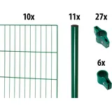 garden 'n' more Einstabmattenzaun GARDEN 'N' MORE "mit Rundpfosten", grün, H:100cm L:20cm, Stahl, Kunststoff, Zaunelemente, 10 Elemente für 20 m, LxH: 200 x 103 cm, mit 11 Pfosten