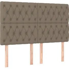 vidaXL Boxspringbett mit Matratze Taupe 140x200 cm Stoff