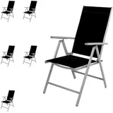Mojawo Garten Klappstuhl 54 x 56 x 106 cm silbergrau/schwarz 6 St.