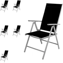 Mojawo Garten Klappstuhl 54 x 56 x 106 cm silbergrau/schwarz 6 St.