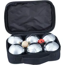 Relaxdays Boule Set Metall 6 Kugeln