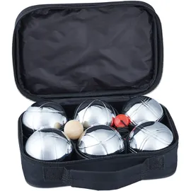 Relaxdays Boule Set Metall 6 Kugeln