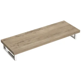 doporro Waschtischplatte Waschbeckenauflage 50x140cm Waschtischkonsole in Eiche Greige für Waschschalen inkl. Konsolenhalterung Wandmontage