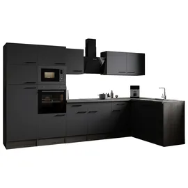 Respekta Winkelküche L-Form 340 cm grau