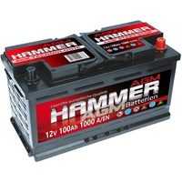 Hammer AGM Autobatterie 12V 100Ah 1000A/EN Start Stop VRLA Batterie 92Ah 95Ah