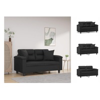 vidaXL Sofa 2-Sitzer-Sofa mit Zierkissen Schwarz 120 cm Kunstleder schwarz