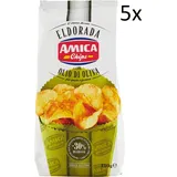 5x Amica Chips Eldorada con Olio di Oliva Kartoffelchips mit Olivenöl 130g