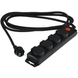 ChiliTec Steckdosenleiste 3 m Schwarz 4 St.