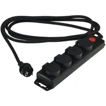 ChiliTec Steckdosenleiste 3 m Schwarz 4 St.