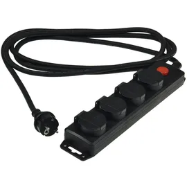 ChiliTec Steckdosenleiste 3 m Schwarz 4 St.