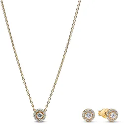Pandora 68617 Schmuck-Set für Damen Runder Pavé Heiligenschein Goldfarben