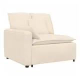 vidaXL Sofaelement Modulares Sofa Endmodul mit Armlehne Kissen 100 cm Creme