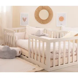 roba Bodenbett Montessori 70 x 140 cm Holz grau