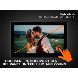 Rollei Smart Frame WiFi 150 mit App-Funktion Digitaler Bilderrahmen, 39,5 cm, 1920 x 1080p, Schwarz