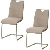 Hti-Living HTI-Living, Stühle, Schwingstuhl Taupe/Antikhellbraun 2er Set Emrys