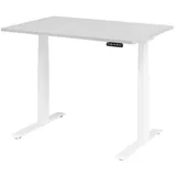 Hammerbacher XDKB12 elektrisch höhenverstellbarer Schreibtisch lichtgrau rechteckig, C-Fuß-Gestell weiß 120,0 x 80,0 cm