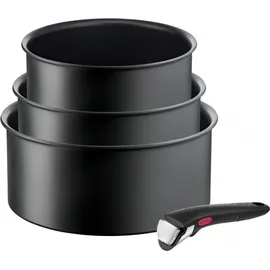 Tefal Ingenio Ingenio Unlimited Pfannen-Set 4-tlg.L7649453 4cz, Pfanne + Kochtopf, Schwarz
