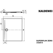 Kaldewei SUPERPLAN ZERO 1520-5, Duschwanne mit Wannenträger extraflach, 90x75cm, 352047983661, Farbe: Warm Beige 20 mit Perl-Effekt