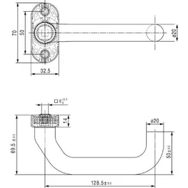 FSB Türgriff FH-Rahmentürdrücker oval Edelstahl matt 97062512
