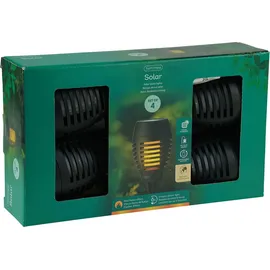OEM Solar Fackel plastik Flacker-Effekt Ø7.5cm H.27cm schwarz 4 Stück