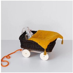 Platan Room Puppenwagen Woody Weidenwagen Lauflernwagen aus Weide, Weidenwagen Lauflernwagen aus Weide und Holz Puppenwagen beige