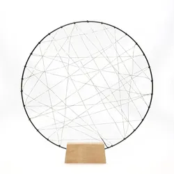 Konstsmide Weihnachtsbeleuchtung LED Metallsilhouetten Ring mit Holz-Fuß
