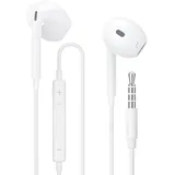 3.5mm Kopfhörer [MFi Zertifiziert] In-Ear Ohrhörer mit Kabel,HiFi Stereo Sound Isolating Headset mit Mikrofon und Lautstärkeregler für iPhone,iPad,Huawei,Samsung,Google,Android,Laptops,MP3 Player weiß