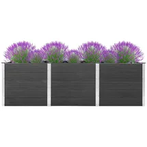 vidaXL Hochbeet 300 x 50 x 91 cm Grau