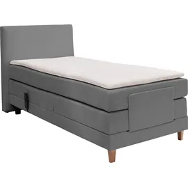 Alina Boxspringbett ALINA "Primus", grau (anthrazit xbo 9), B:102cm L:212cm, Struktur fein XBO (100% Polyester), Komplettbetten, Boxspringbett, mit motorischer Verstellung, inkl. Matratzen und Topper