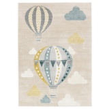 Rugvista Balloon Ride, Teppich, - Beige / Blau 140x200