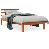 vidaXL Massivholzbett 100 x 200 cm Braun