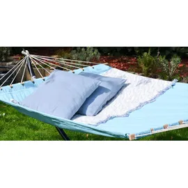 AMANKA XXL Stabhängematte 200x120 Doppelhängematte 2 Personen Garten Hängematte Blau