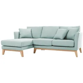 miliboo Eckcouch Polyester 2-Sitzer Lagunengrün