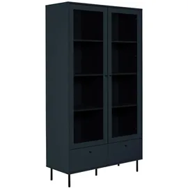 Finori Vitrine - blau , Maße (cm): B: 100 H: 183 T: 40.0