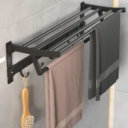 SNSP Handtuchhalter. nicht stanzend. Aluminium. Badezimmer-Aufbewahrungsregal. faltbar. für Badezimmer mit Haken. Handtuchhalter