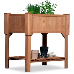Coemo Hochbeet Kräuterbeet mit Pflanzfolie 90 x 60 x 90 cm