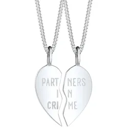 Elli Freunde Partner in Crime Wording Herz 925 Silber 45 Damen 