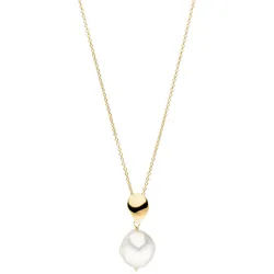 Kette mit Anhänger ADRIANA "R221V", gold (gelbgoldfarben, weiß), Halsketten, Damen, Silber 925 (Sterlingsilber)-Perlen, L: 45cm, Silber 925 (Sterlingsilber), Perlen, mit Süßwasserzuchtperle