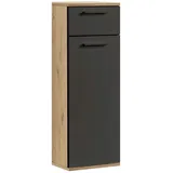 mokebo Bad-Beistellschrank Der Matrose Badschrank in 91x33x34cm HxBxT in Eiche-Schwarz