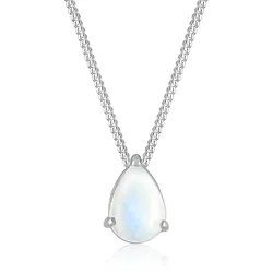 Elli Silberkette »Halskette Tropfen Mondstein Edelstein 925 Silber« Elli Silber 45