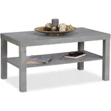 Relaxdays Couchtisch Betonoptik 90 x 45 x 55 cm