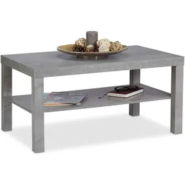 Relaxdays Couchtisch Betonoptik 90 x 45 x 55 cm