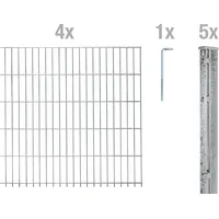 GAH Alberts Doppelstabmattenzaun 250 x 83 cm Silber/Stahl
