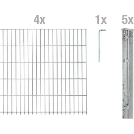 GAH Alberts Doppelstabmattenzaun 250 x 83 cm Silber/Stahl