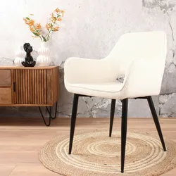 DS4U - Lenon Esszimmerstuhl Boucle Elfenbein