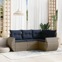 vidaXL Gartensofa-Set 4-tlg. grau