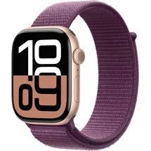 Apple Watch Series 10 GPS 46 mm Aluminiumgehäuse roségold Sport Loop pflaume